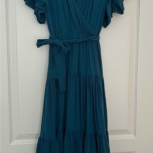 Petal & Pup Teal Midi Dress